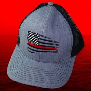 Black Helmet Apparel Red Line Trucker Hat Snapback Mesh Black OSFM